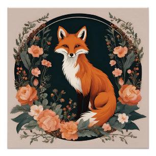 Cottagecore Fox Poster