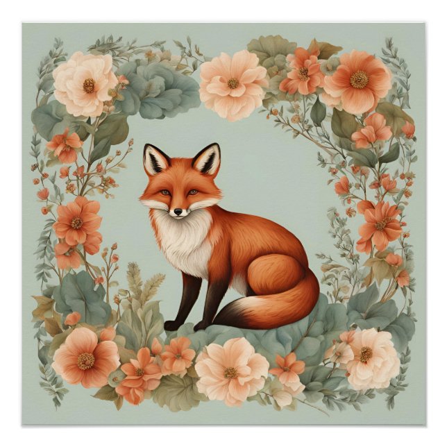 Cottagecore Fox Poster (Front)
