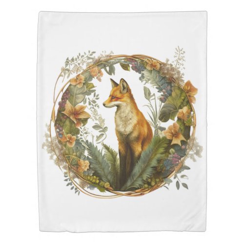 Cottagecore Fox Vintage Duvet Cover