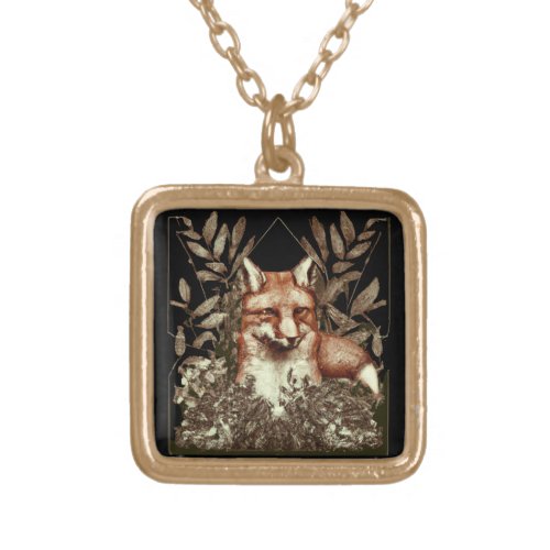 Cottagecore Fox Vintage  Gold Plated Necklace