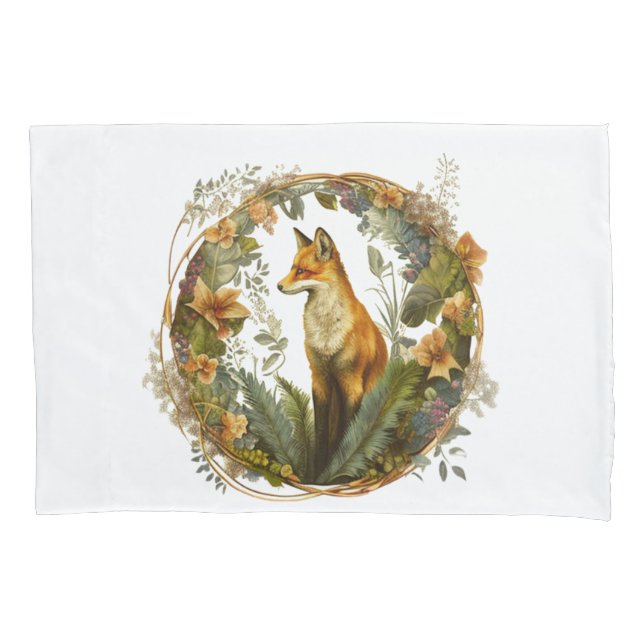 Cottagecore Fox Vintage Pillow Case (Front)