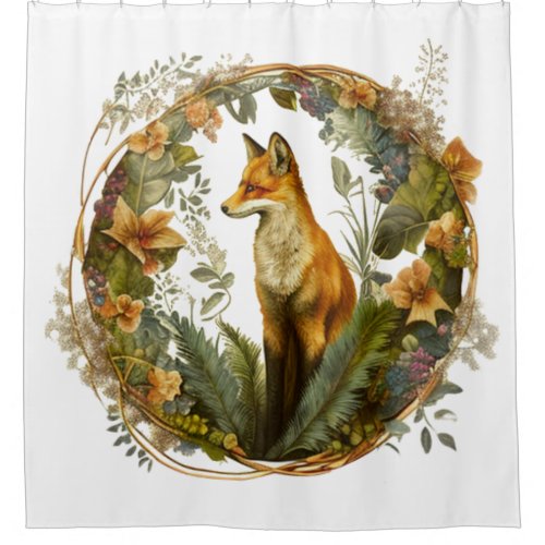 Cottagecore Fox Vintage Shower Curtain