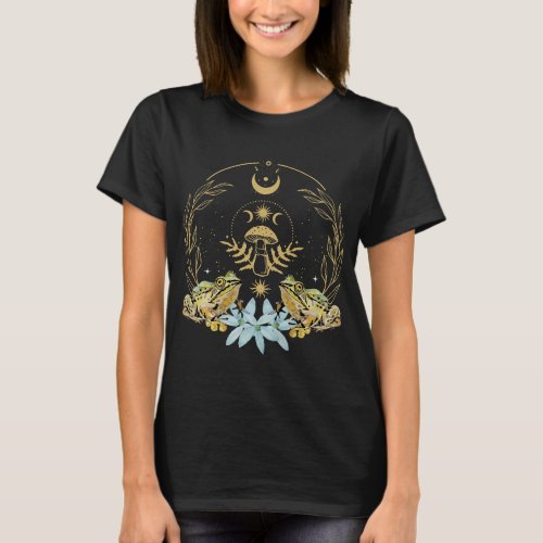 Cottagecore Frog Aesthetic Cat Mushroom Forest Ani T_Shirt