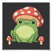Cottagecore Frog Aesthetic Cute Frog with Mushroom