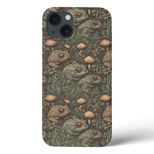 Cottagecore Frog and Mushroom iPhone / iPad case