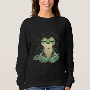 Cottagecore Frog Meditating Mushroom Celestial Boh Sweatshirt
