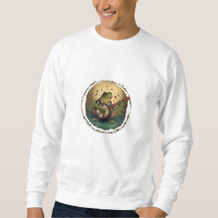 Cottagecore Frog Playing Banjo Goblincore Aestheti Sweatshirt