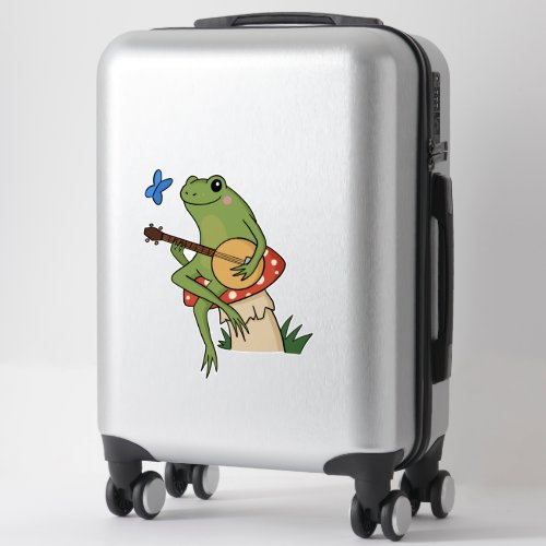 Cottagecore Frog Playing Banjo Sticker