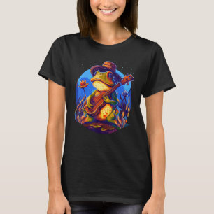 Cottagecore Frog Playing Guitar Goblincore Toad Fr T-Shirt