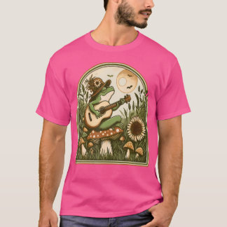 Cottagecore Frog Playing His Acoustic Guitar T-Shirt