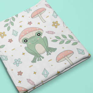 Cottagecore Frog Print Baby Blanket