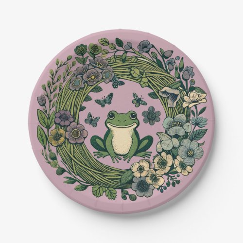 Cottagecore Frog Wildflowers                       Paper Plates