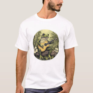 Cottagecore Frog With Acoustic Guitar Lover Women  T-Shirt