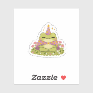Cottagecore Frog Wizard Magic Toadstool Sticker