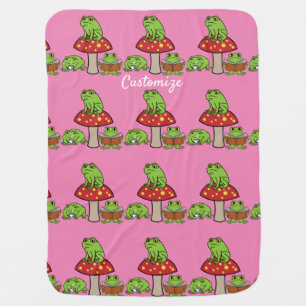 Cottagecore Frogs Thunder_Cove  Baby Blanket