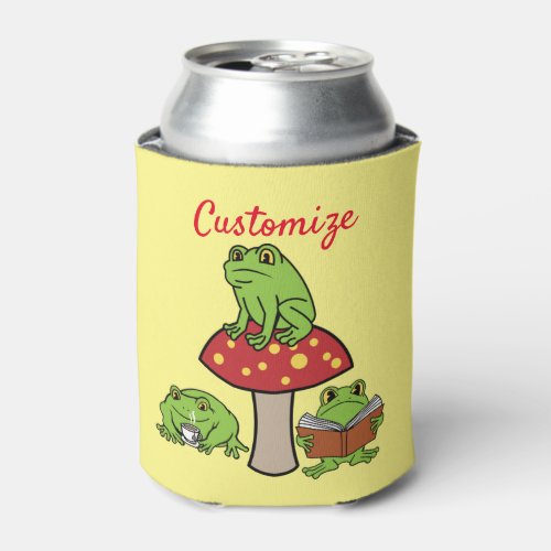 Cottagecore Frogs Thunder_Cove Can Cooler