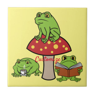 Cottagecore Frogs Thunder_Cove Ceramic Tile