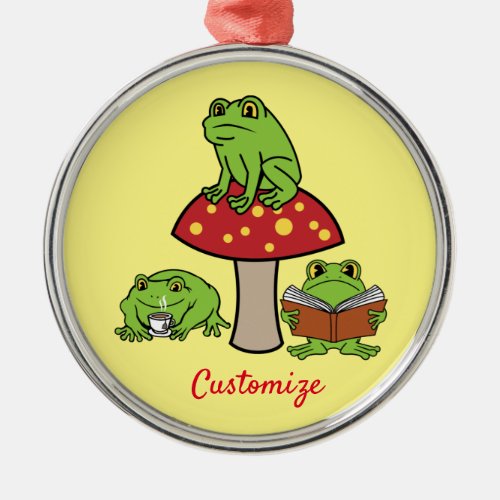 Cottagecore Frogs Thunder_Cove Metal Ornament