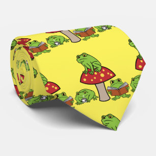 Cottagecore Frogs Thunder_Cove  Neck Tie