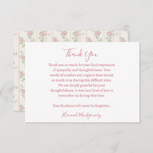 Cottagecore Funeral Sympathy Thank You Card