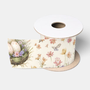 Cottagecore Garden Easter Eggs Nests Vintage Bota Satin Ribbon