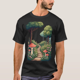 Cottagecore Garden Mushrooms Wildflowers Nature Lo T-Shirt