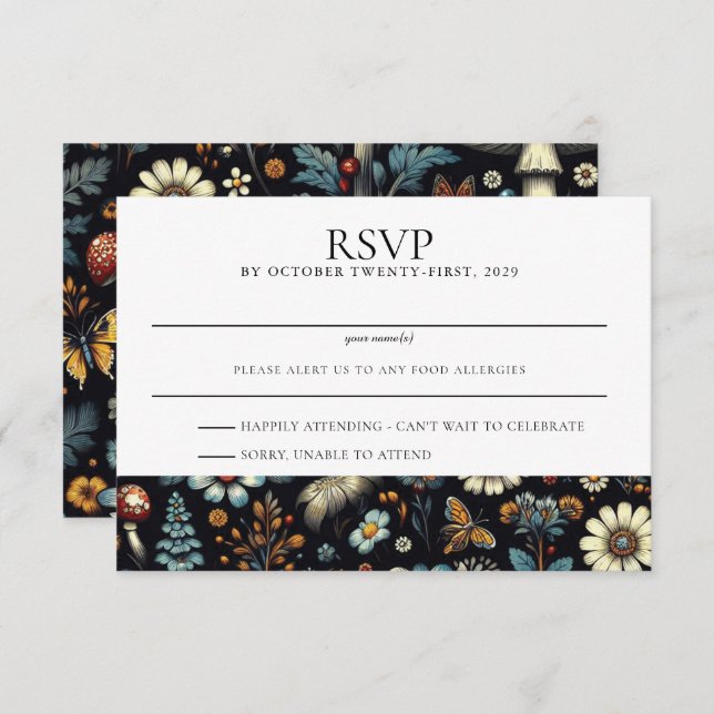 Cottagecore Garden RSVP Card (Front/Back)