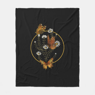 Cottagecore Goblincore Fairycore Graphic Flower Bu Fleece Blanket