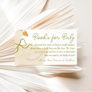 Cottagecore Goose Gingham Books For Baby Library Enclosure Card
