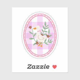 Cottagecore Goose Illustration - Cute White Duck Sticker