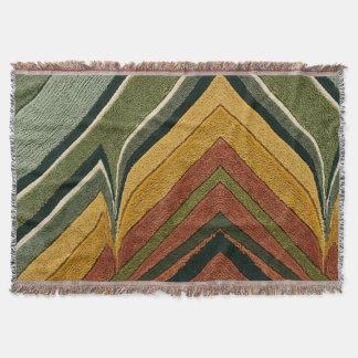 Cottagecore Hallway Rug Blanket Moss Stripes