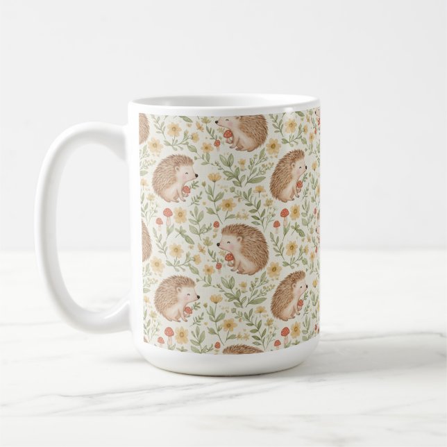 Cottagecore Hedgehog Coffee Mug (Left)
