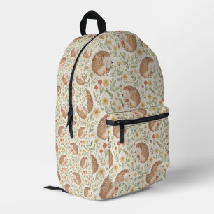Cottagecore Hedgehog Printed Backpack