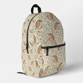 Cottagecore Hedgehog Printed Backpack