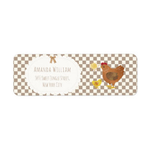 Cottagecore Hen Chick Baby Shower Return Address Label