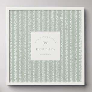 Cottagecore Herringbone Sage Green Baby Room Peel And Stick Photo Tile