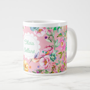 Cottagecore Hummingbird Giant Coffee Mug