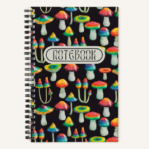 Cottagecore Illustrated Mushrooms Cool Fungi  Notebook