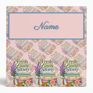 Cottagecore Laundry Lavender Floral Linens 3 Ring Binder