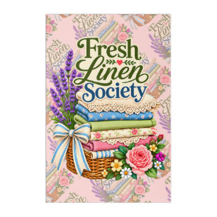Cottagecore Laundry Lavender Floral Linens Acrylic Print