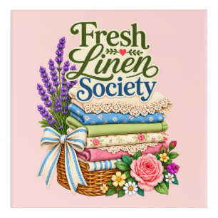 Cottagecore Laundry Lavender Floral Linens Acrylic Print