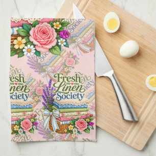 Cottagecore Laundry Lavender Floral Linens Kitchen Towel