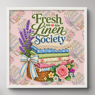 Cottagecore Laundry Lavender Floral Linens Peel And Stick Photo Tile