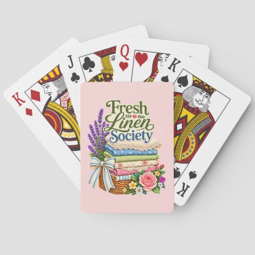 Cottagecore Laundry Lavender Floral Linens Poker Cards