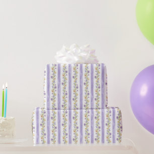 Cottagecore Lavender Floral Wrapping Paper