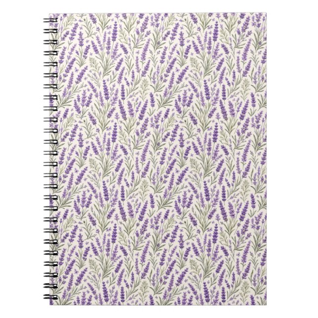 Cottagecore Lavender Sprig Botanical Notebook (Front)