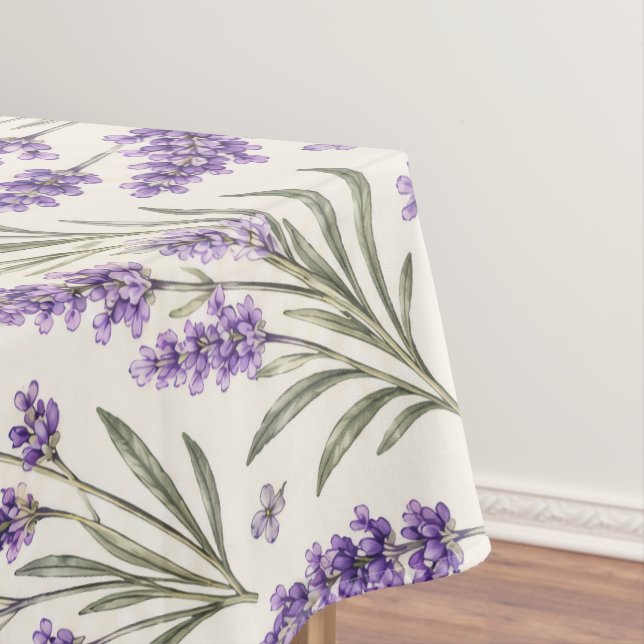 Cottagecore Lavender Sprig Botanical Tablecloth (In Situ)
