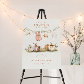 Cottagecore Little Pumpkin Clothesline Baby Shower Foam Board