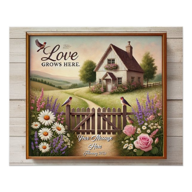 Cottagecore “Love Grows Here” Poster (Front)