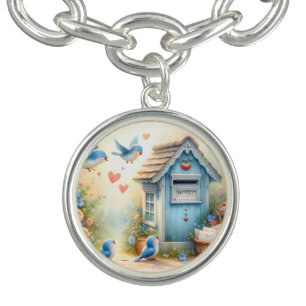 Cottagecore Love Letters Bluebird Mailbox Bracelet